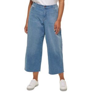 Calvin Klein Jeans Trendy Plus Size Wide Leg Cropped Jeans